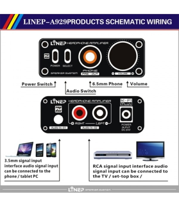 A929 Desktop high-impedance Headphone Amplifier (Black)