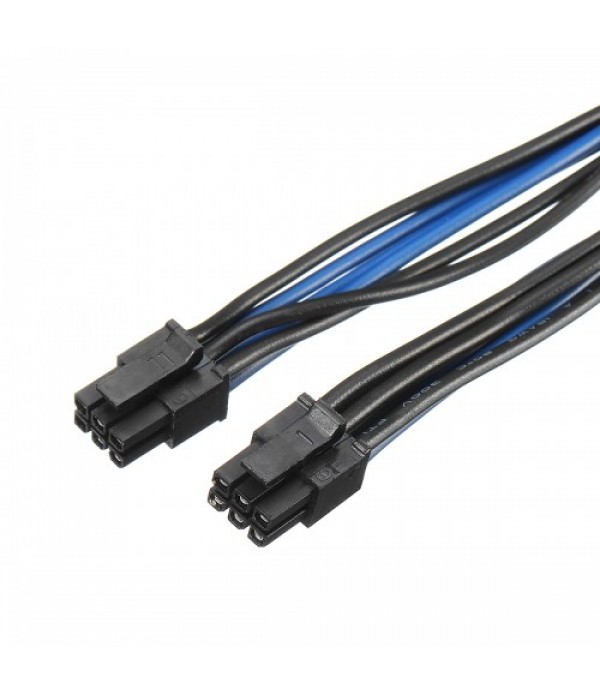 18AWG Dual Mini 6 Pin Male To 8 Pin Male PCI-e Y Splitter Power Cable For Mac Pro