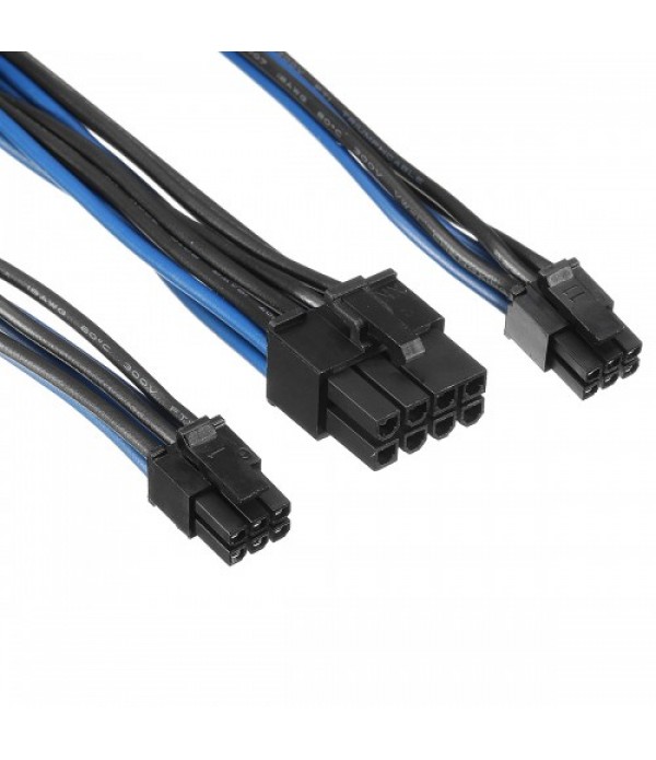 18AWG Dual Mini 6 Pin Male To 8 Pin Male PCI-e Y Splitter Power Cable For Mac Pro